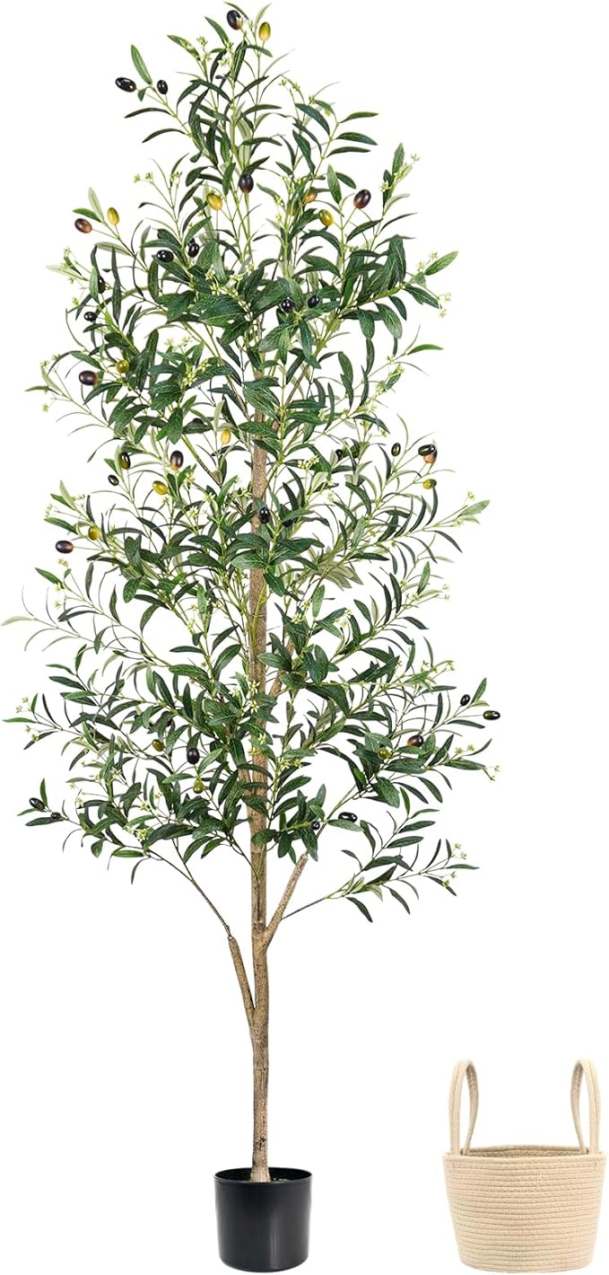 Caxchiling Faux Olive Tree 6FT, Artificial Potted Tree with Planter